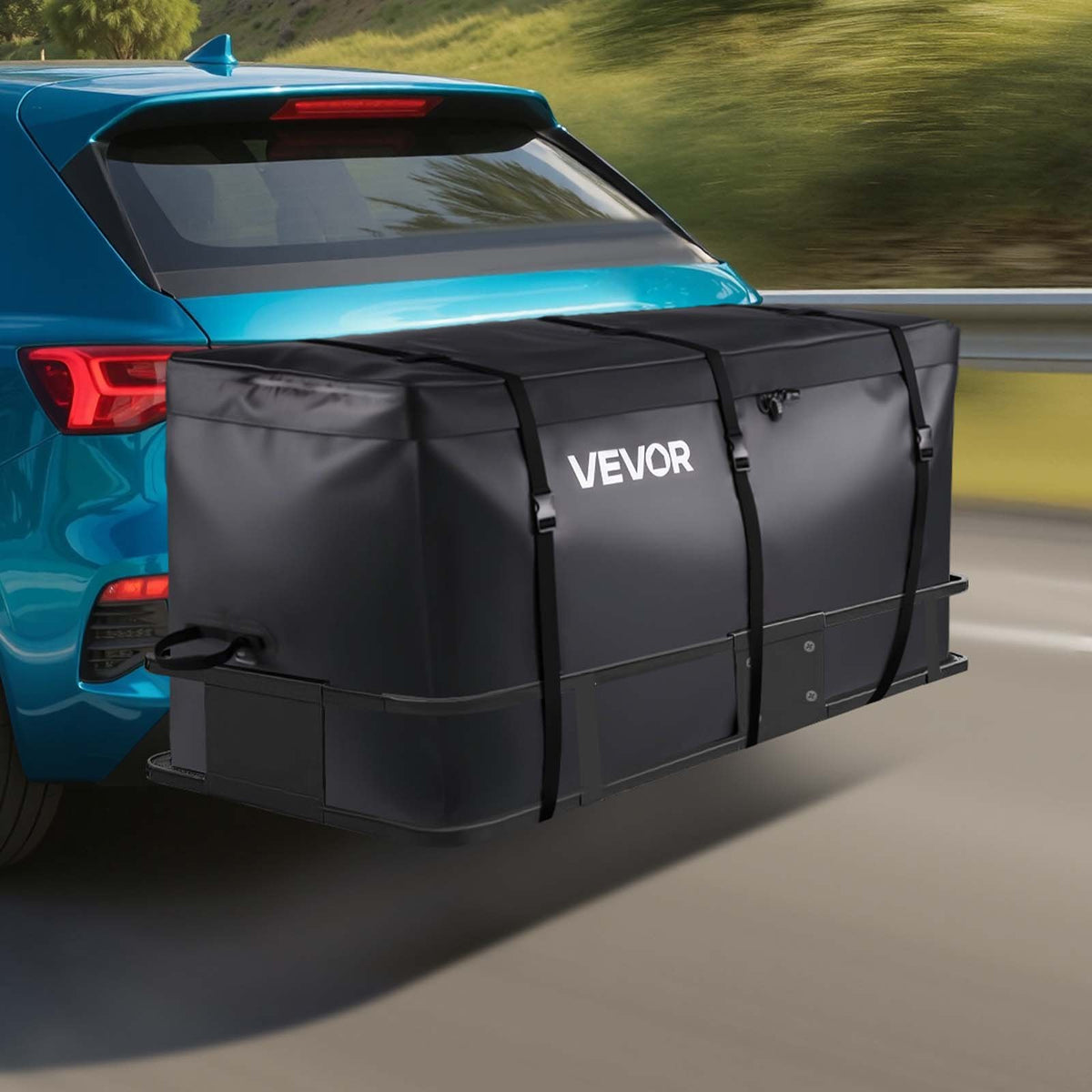 VEVOR piekabes bagāžas soma, ūdensizturīgs 840D PVC, 152 x 61 x 78 cm (708 l), izturīga kravas soma ar pastiprinātām siksnām, piemērota auto, SUV un furgonu piekabes bagāžas grozam - ZEMLETES.LV