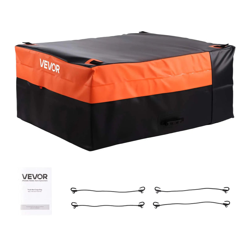 VEVOR kravas kastes bagāžas soma, ūdensizturīgs 840D PVC, 130 x 102 x 55 cm (736 l), izturīga kravas soma ar 4 elastīgām stiprinājuma auklām ar āķiem, piemērota SUV un pikapiem - ZEMLETES.LV
