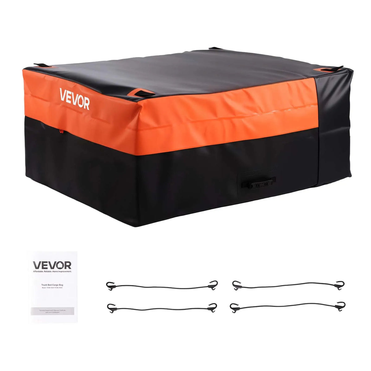 VEVOR kravas kastes bagāžas soma, ūdensizturīgs 840D PVC, 130 x 102 x 55 cm (736 l), izturīga kravas soma ar 4 elastīgām stiprinājuma auklām ar āķiem, piemērota SUV un pikapiem - ZEMLETES.LV