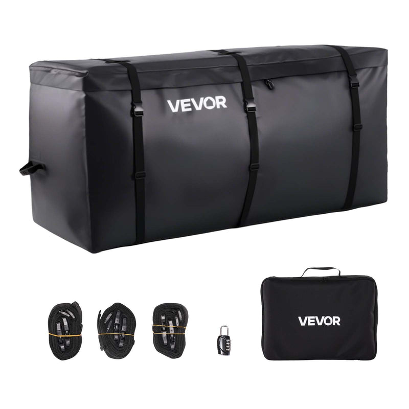 VEVOR piekabes bagāžas soma, ūdensizturīgs 840D PVC, 153 x 61 x 91 cm (850 l), izturīga kravas soma ar pastiprinātām siksnām, piemērota auto, SUV un furgonu piekabes bagāžas grozam - ZEMLETES.LV