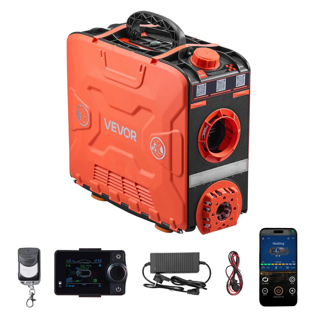 12V 8 kW VEVOR diesel heater all-in-one – Bluetooth, remote control, 4.5 l tank