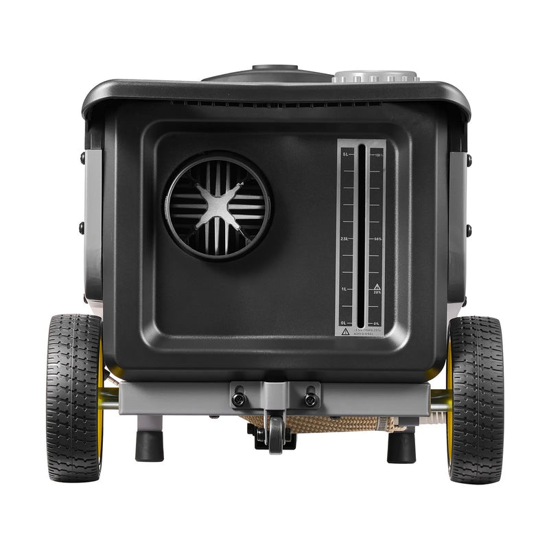 VEVOR portatīvais dīzeļsildītājs 8 kW, DC 12V/24V ar Bluetooth lietotni, tālvadības pulti un LCD ekrānu, integrētā konstrukcija ar ratiņu dizainu un 5 L degvielas tvertni kravas auto, furgoniem, kemperiem un treileriem