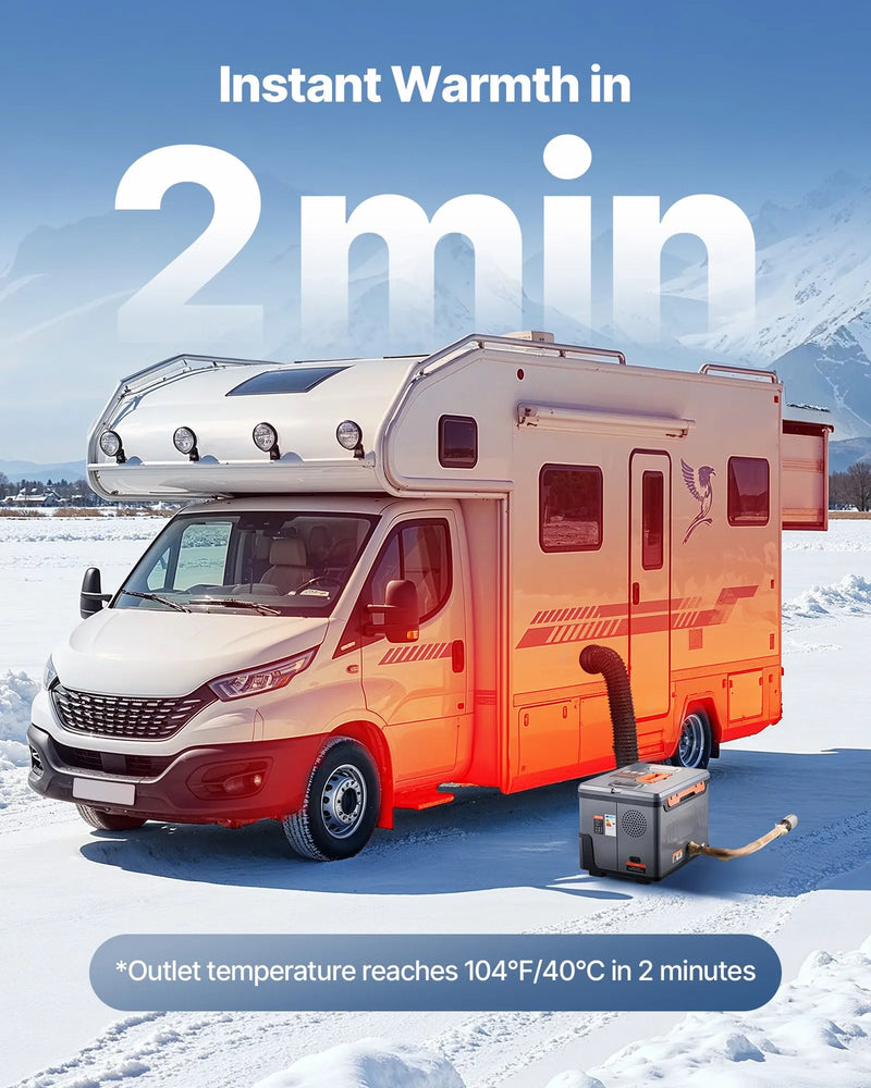 Dīzeļsildītājs 8 kW, 12/24 V, pārnēsājams viss vienā gaisa sildītājs ar Bluetooth vadību, tālvadības pulti, LCD ekrānu un 5 l degvielas tvertni, piemērots kravas automašīnām, furgoniem, kemperiem un garāžām