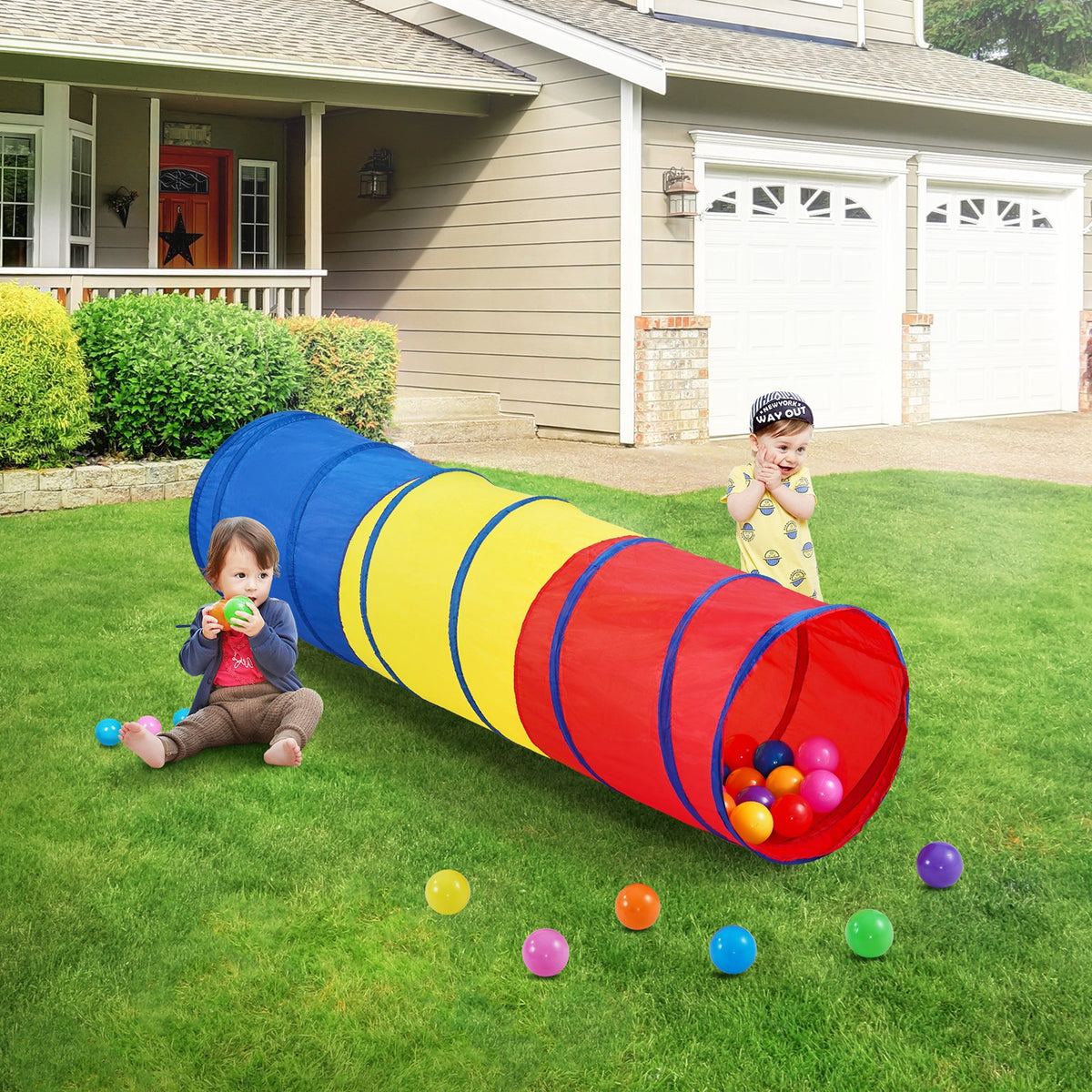 VEVOR Children's Crawling Tunnel, Foldable Pop-Up, Colourful
