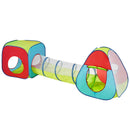 VEVOR 3 vienā bērnu rotaļu telts ar tuneli zēniem, meitenēm, mazuļiem un pirmsskolas vecuma bērniem, salokāma iekštelpu/āra rotaļu mājiņa ar pārnēsāšanas somu un stiprinājuma siksnām, sarkana/dzeltena/zila krāsu kombinācija