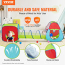 VEVOR 3 vienā bērnu rotaļu telts ar tuneli zēniem, meitenēm, mazuļiem un pirmsskolas vecuma bērniem, salokāma iekštelpu/āra rotaļu mājiņa ar pārnēsāšanas somu un stiprinājuma siksnām, sarkana/dzeltena/zila krāsu kombinācija