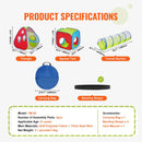 VEVOR 3 vienā bērnu rotaļu telts ar tuneli zēniem, meitenēm, mazuļiem un pirmsskolas vecuma bērniem, salokāma iekštelpu/āra rotaļu mājiņa ar pārnēsāšanas somu un stiprinājuma siksnām, sarkana/dzeltena/zila krāsu kombinācija