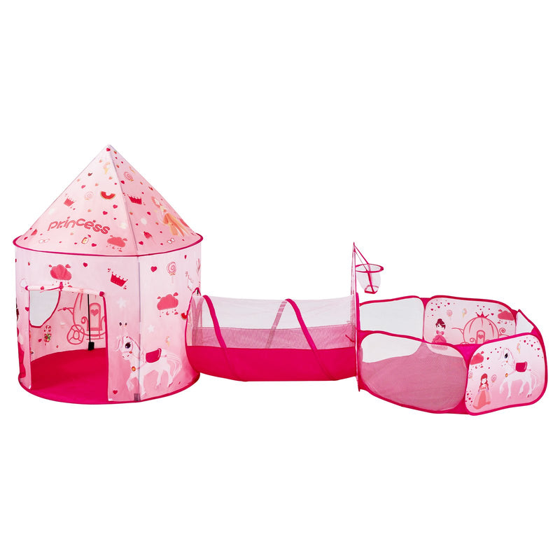 VEVOR 3 in 1 Bērnu Spēļu Telts ar Tuneli Meitenēm, Zēniem, Bērniem un Mazulim, Iekštelpu/Āra Pop-Up Spēļu Māja ar Pārnēsāšanas Somu un Siksnām