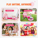VEVOR 3 in 1 Bērnu Spēļu Telts ar Tuneli Meitenēm, Zēniem, Bērniem un Mazulim, Iekštelpu/Āra Pop-Up Spēļu Māja ar Pārnēsāšanas Somu un Siksnām