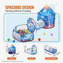 VEVOR 3 vienā bērnu rotaļu telts ar tuneli zēniem, meitenēm, mazuļiem un pirmsskolas vecuma bērniem, salokāma iekštelpu/āra rotaļu mājiņa ar pārnēsāšanas somu un stiprinājuma siksnām, raķetes dizains, karaliski zilā krāsā