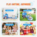 VEVOR 3 vienā bērnu rotaļu telts ar tuneli zēniem, meitenēm, mazuļiem un pirmsskolas vecuma bērniem, salokāma iekštelpu/āra rotaļu mājiņa ar pārnēsāšanas somu un stiprinājuma siksnām, raķetes dizains, karaliski zilā krāsā