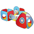 VEVOR 5-in-1 Bērnu Spēļu Telts ar Tuneli un Basketbola Grozu, Iekštelpu/Āra Pop-Up Spēļu Māja ar Pārnēsāšanas Somu un Siksnām, Sarkanā/Dzeltenā/Zilā Krāsā