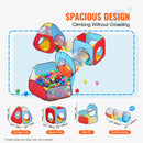 VEVOR 5-in-1 Bērnu Spēļu Telts ar Tuneli un Basketbola Grozu, Iekštelpu/Āra Pop-Up Spēļu Māja ar Pārnēsāšanas Somu un Siksnām, Sarkanā/Dzeltenā/Zilā Krāsā