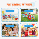 VEVOR 5-in-1 Bērnu Spēļu Telts ar Tuneli un Basketbola Grozu, Iekštelpu/Āra Pop-Up Spēļu Māja ar Pārnēsāšanas Somu un Siksnām, Sarkanā/Dzeltenā/Zilā Krāsā