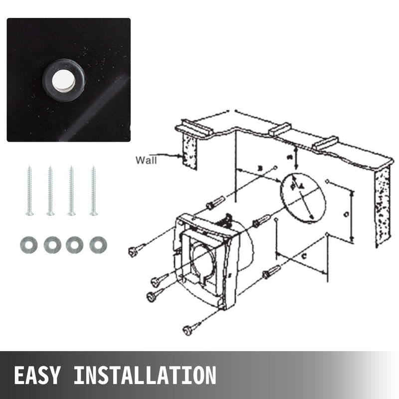 VEVOR rūpnieciskās ventilācijas nosūcēja metāla aksiālā izplūde 250 MM/10 collu gaisa izvilkšanas ventilators (250 MM/10 collas)