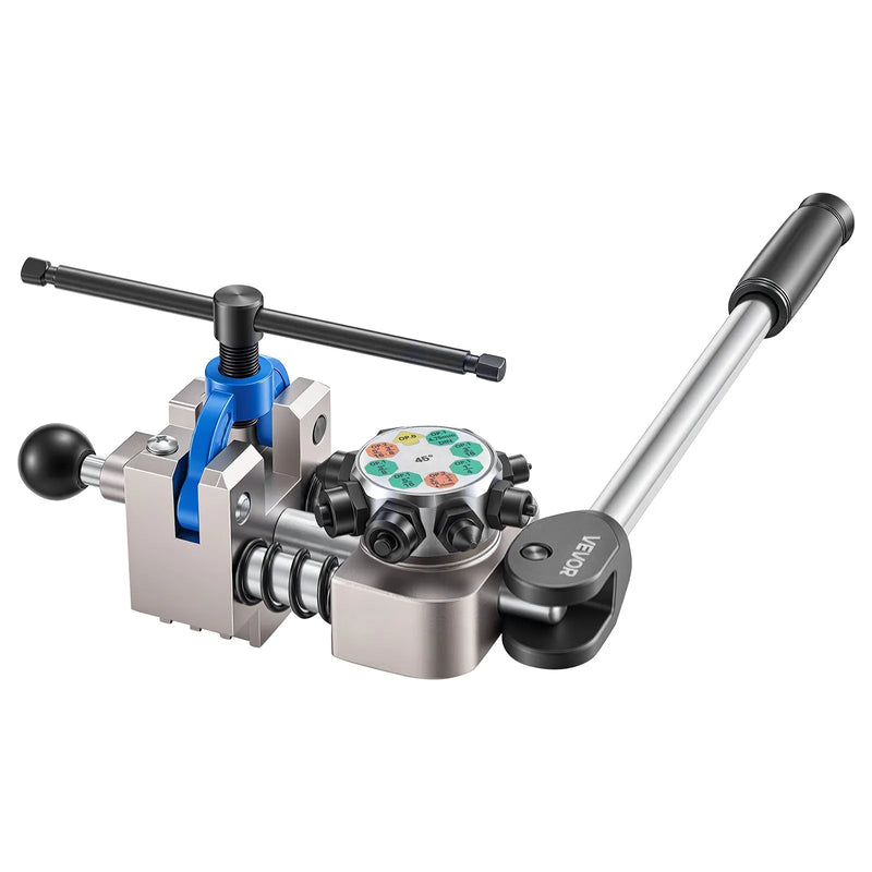 VEVOR profesionāls bremžu cauruļu atloka instruments, 45° dubultā un burbuļatloka komplekts 4,76 mm, 6,35 mm, 7,94 mm, 9,52 mm vara, alumīnija un plānsienu tērauda caurulēm - ZEMLETES.LV