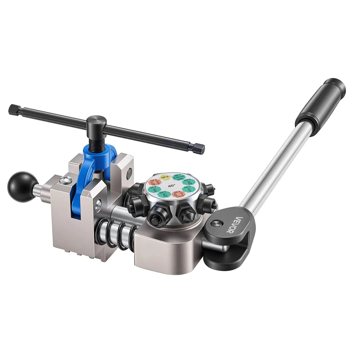 VEVOR profesionāls bremžu cauruļu atloka instruments, 45° dubultā un burbuļatloka komplekts 4,76 mm, 6,35 mm, 7,94 mm, 9,52 mm vara, alumīnija un plānsienu tērauda caurulēm - ZEMLETES.LV