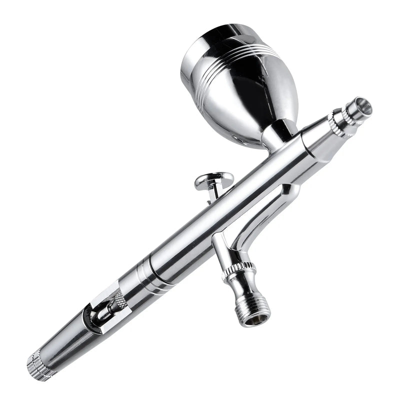 Gaisa ota, 0,3 mm un 0,5 mm divdarbības ar augšējo padevi, komplekts ar 2 ml, 7 ml un 12 ml vara trauciņiem un tīrīšanas piederumiem, piemērota modeļu, kūku, desertu un nagu mākslas krāsošanai