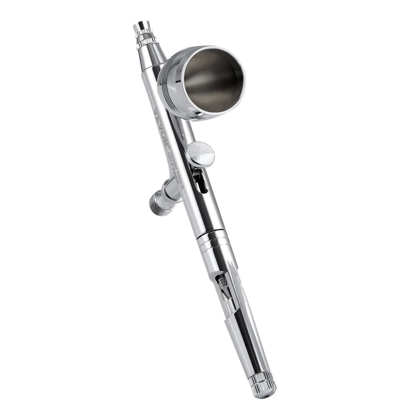 Gaisa ota, 0,3 mm un 0,5 mm divdarbības ar augšējo padevi, komplekts ar 2 ml, 7 ml un 12 ml vara trauciņiem un tīrīšanas piederumiem, piemērota modeļu, kūku, desertu un nagu mākslas krāsošanai