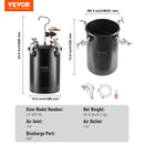 15 L krāsošanas spiedkatls ar pistoli, 4 mm sprauslu un šļūtenēm