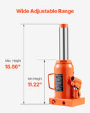VEVOR Hidrauliskais pudeles domkrats 30 tonnas Manuāls augstais pacēlums automobiļu remonta darbnīcām