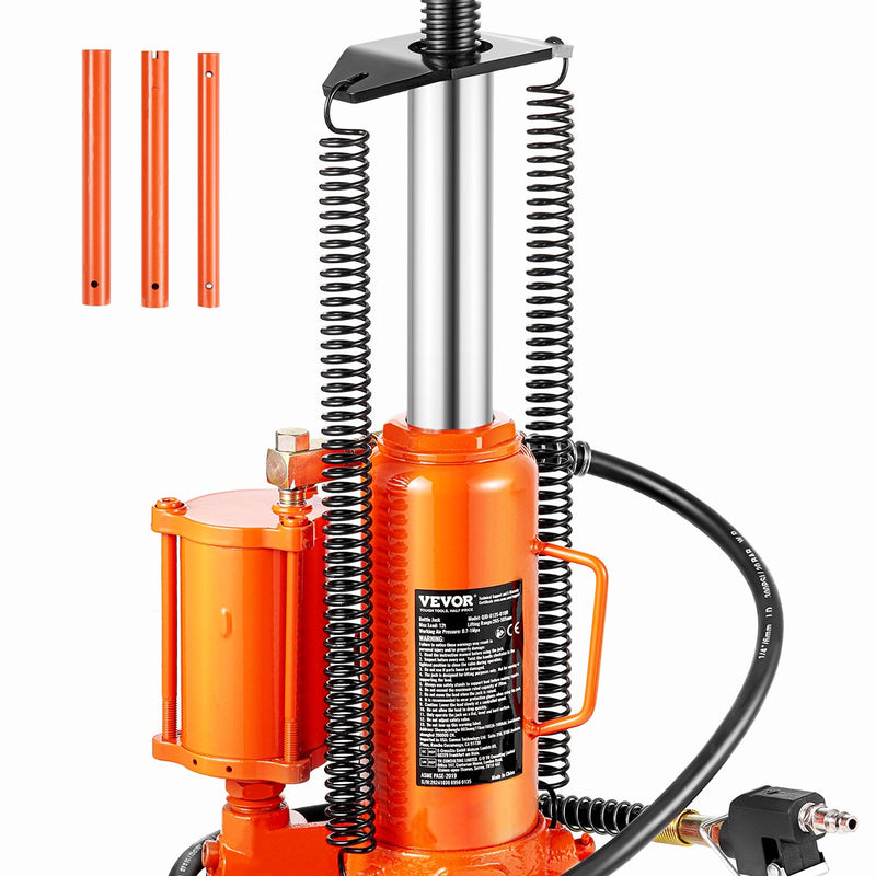 VEVOR Gaisa hidrauliskais pudeles domkrats 12 tonnas, Manuālā rokas sūkņa automašīnu remonta iekārta