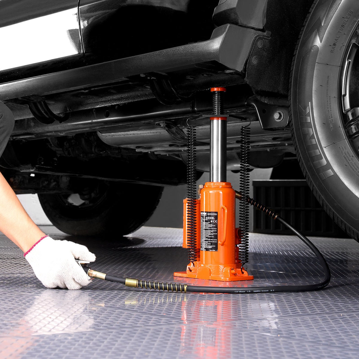 VEVOR Air Hydraulic Bottle Jack 12 Tonnes, Manual Hand Pump Car Repair Equipment