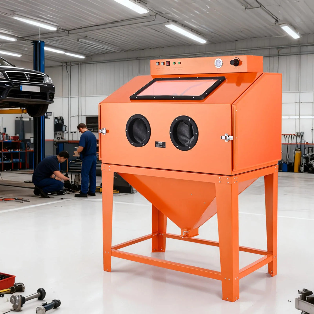 VEVOR Sandblasting Cabinet 435 l with 2 Guns, 117 l Abrasive Tank and 1200 W Dust Collector