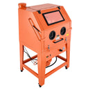 VEVOR 927 l smilšu strūklas kabīne ar spiedtvertni, pastiprināta tērauda konstrukcija uz riteņiem, 121 l abrazīvā materiāla tvertne un 1200 W jaudīgs putekļu savācējs lielgabarīta detaļu virsmu apstrādei