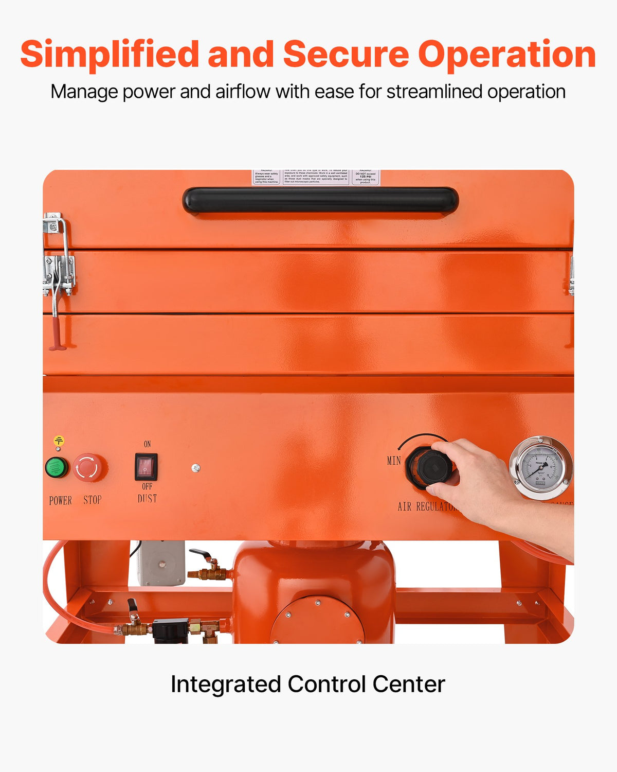 VEVOR 927 l Sandblasting Cabinet with Pressure Tank, 121 l Abrasive Tank and 1200 W Dust Collector, on Wheels