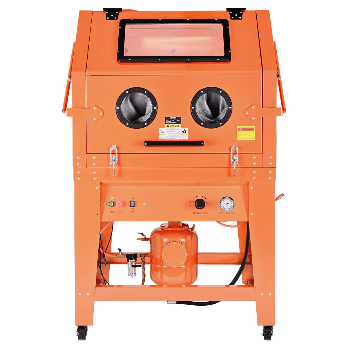 VEVOR 927 l Sandblasting Cabinet with Pressure Tank, 121 l Abrasive Tank and 1200 W Dust Collector, on Wheels