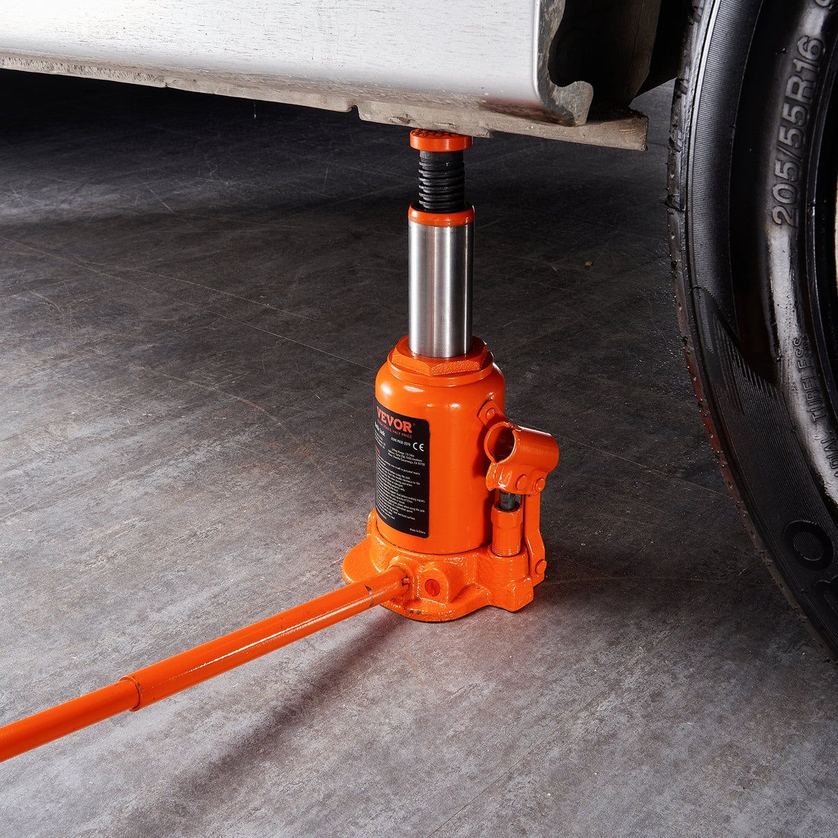 VEVOR Hydraulic Bottle Jack, 20 t Lifting Capacity, Welded Construction, Lifting Range 240–450 mm, with 3-Section Long Handle, for Cars, Pickups, Trucks, Campers, Repair and Industrial Work