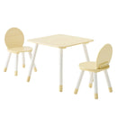 VEVOR bērnu galds ar 2 krēsliem, toddleru galds un krēslu komplekts ar apaļotu stūru dizainu un grafiti galda virsmu, koka galds mākslai, radošajām aktivitātēm, lasīšanai, mācībām un zīmēšanai, piemērots klasēm, bērnudārziem vai mājām, burlywood krāsā.