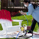 Profesionāls bezgaiss elektriskais krāsošanas smidzinātājs 1800 W ar regulējamu 22 MPa spiedienu un 15 m šļūteni sienu, griestu, koka un metāla virsmu krāsošanai