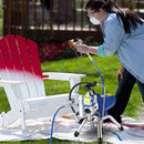 Airless elektriskais sienu un griestu krāsu smidzinātājs 2200 W ar regulējamu 22 MPa spiedienu un 15 m šļūteni koka un citu virsmu krāsošanai