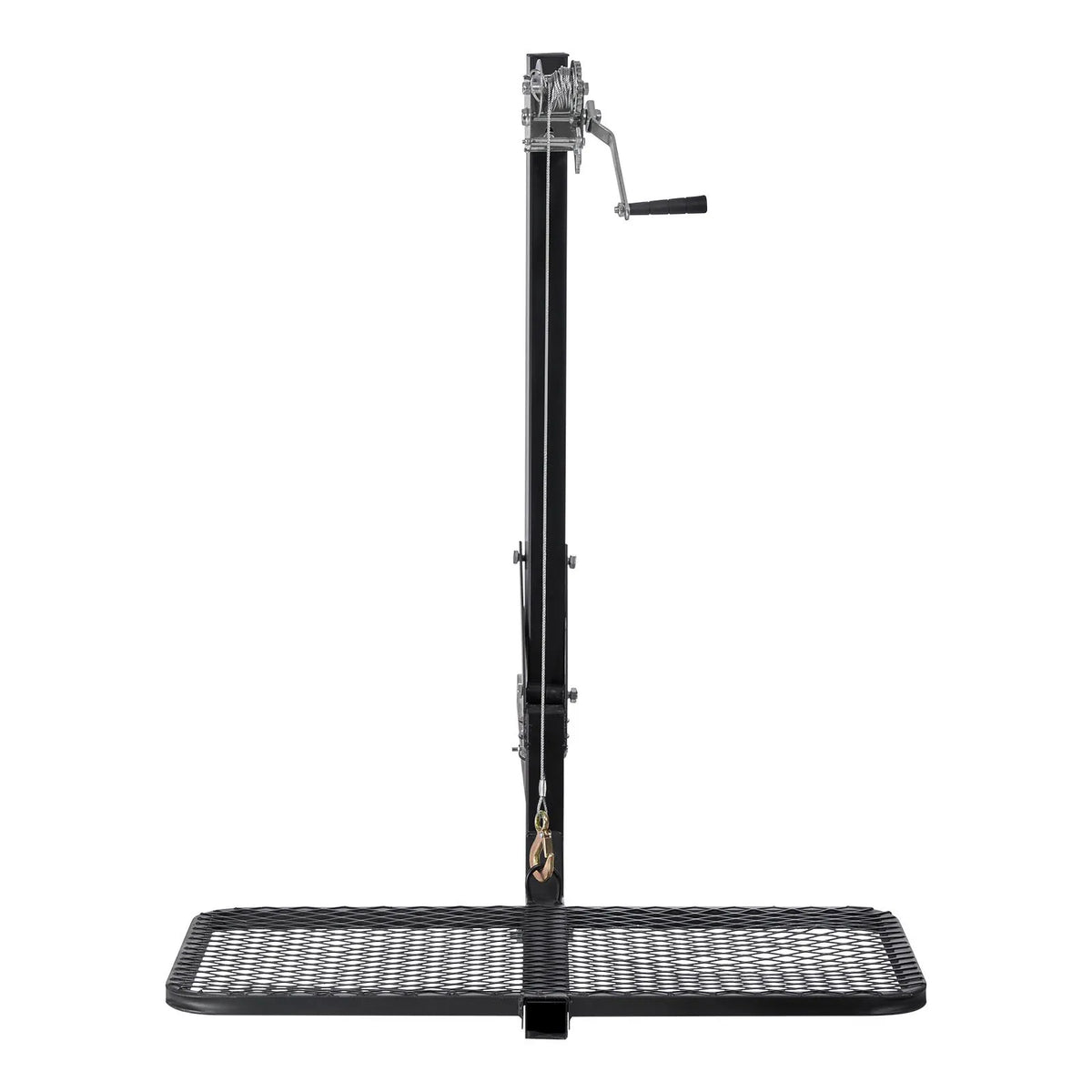 VEVOR piekabes medījuma pacēlājs ar platformu un vinčas sistēmu 136 kg, salokāms medījuma pacēlājs ar 360° rotējošu asi un 50 mm stiprinājumu medījuma pārvietošanai