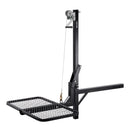 VEVOR piekabes medījuma pacēlājs ar platformu un vinčas sistēmu 136 kg, salokāms medījuma pacēlājs ar 360° rotējošu asi un 50 mm stiprinājumu medījuma pārvietošanai