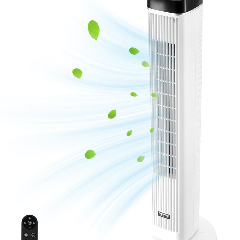 VEVOR 99 cm oscilējošais torņventilators ar 9 stundu taimeri, 6,7 m/s, tālvadības pults vadība
