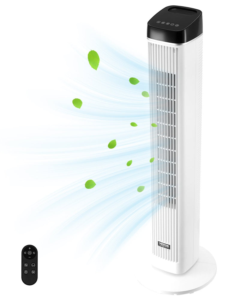 VEVOR 99 cm oscilējošais torņventilators ar 9 stundu taimeri, 6,7 m/s, tālvadības pults vadība