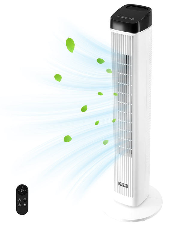 VEVOR 99 cm oscilējošais torņventilators ar 9 stundu taimeri, 6,7 m/s, tālvadības pults vadība