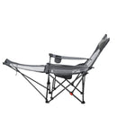 VEVOR regulējams kempinga krēsls ar atzveltni, 4 pozīcijas, salokāms atpūtas krēsls pieaugušajiem, pludmales krēsls ar sieta audumu, galvas balstu un kāju balstu, maksimālā slodze 100 kg, pelēks