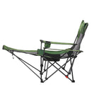 VEVOR Regulējams kempinga krēsls ar atzveltni, 4 pozīcijas, salokāms atpūtas krēsls pieaugušajiem, pludmales krēsls ar sieta audumu, galvas balstu un kāju balstu, maksimālā slodze 100 kg, zaļš