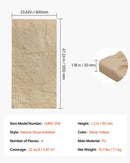 VEVOR 3D sienas paneļi, 4 gab., PU dabīgā akmens imitācijas dizains, 1200 × 600 mm, kopējais pārklājums 2,97 m², akcenta sienas dekors interjeram griestiem, guļamistabai, viesistabai un spēļu telpai, akmens dzeltenā krāsā