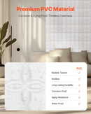 VEVOR 3D sienas paneļi, 33 gab., PVC minimālisma ziedu dizaina flīzes, 300 × 300 mm, kopējais pārklājums 3,0 m², akcenta sienas dekors interjeram griestiem, guļamistabai, viesistabai un spēļu telpai, matēti baltā krāsā