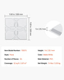 VEVOR 3D sienas paneļi, 33 gab., PVC minimālisma ziedu dizaina flīzes, 300 × 300 mm, kopējais pārklājums 3,0 m², akcenta sienas dekors interjeram griestiem, guļamistabai, viesistabai un spēļu telpai, matēti baltā krāsā