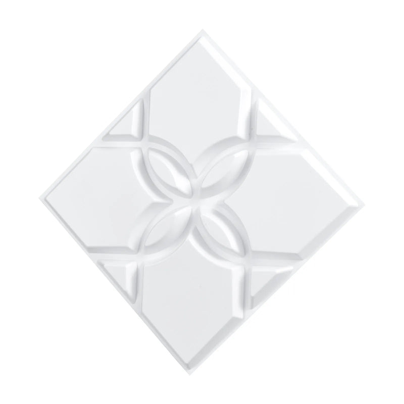 VEVOR 3D sienas paneļi, 33 gab., PVC minimālisma ziedu dizaina flīzes, 300 × 300 mm, kopējais pārklājums 3,0 m², akcenta sienas dekors interjeram griestiem, guļamistabai, viesistabai un spēļu telpai, matēti baltā krāsā