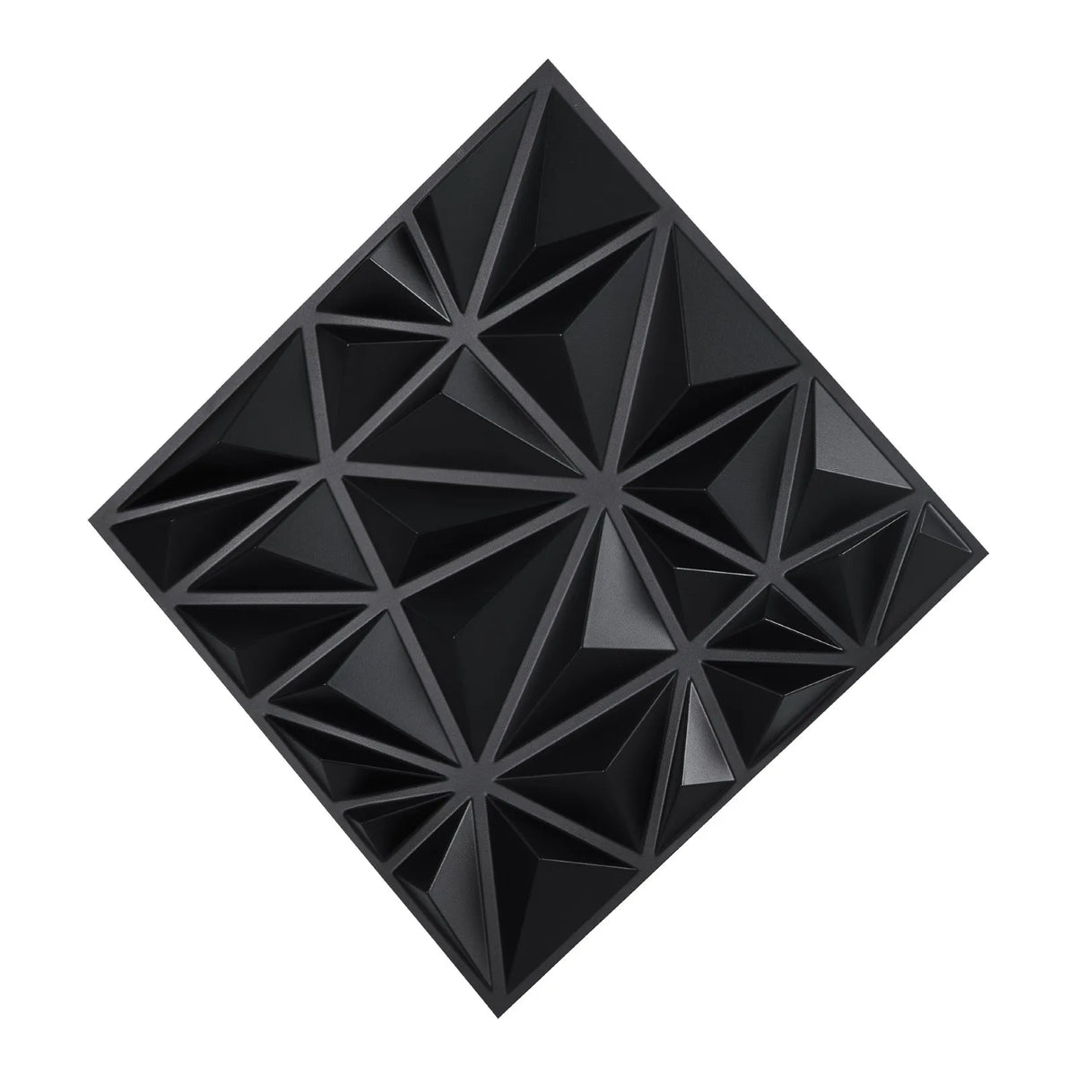 VEVOR 3D Wall Panels, 33 Pieces, PVC Minimalist Diamond Design Tiles, 300 × 300 mm, Total Coverage 3 m², Accent Wall Décor for Interior Ceilings, Bedroom, Living Room and Game Room, Matte Black