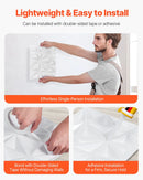 VEVOR 3D sienas paneļi, 33 gab., 300 × 300 mm PVC moderni mākslinieciskie minimālisma romba flīžu paneļi, kopējais pārklājums 3 m², akcenta sienas paneļi interjera dekoram griestiem, guļamistabai, viesistabai un spēļu istabai, matēti baltā krāsā