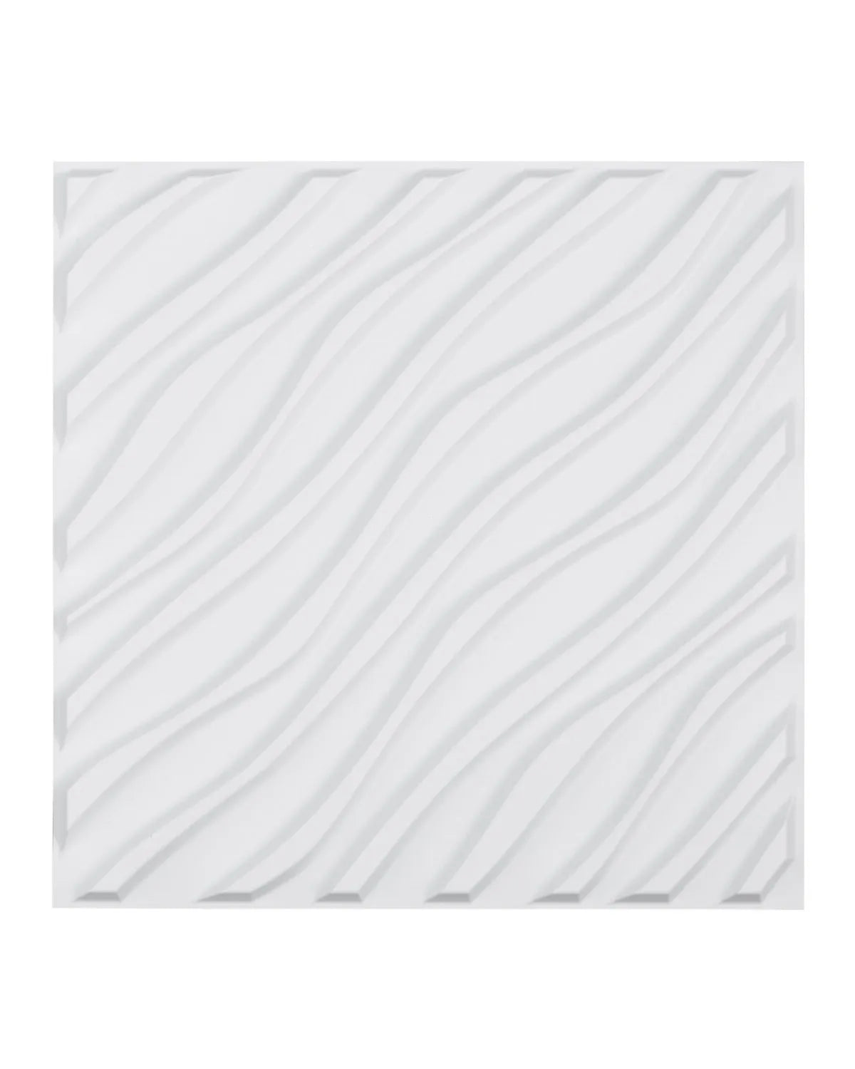 VEVOR 3D Wall Panels, 12 Pieces, PVC Minimalist Wave Design Tiles, 500 × 500 mm, Total Coverage 3.0 m², Accent Wall Décor for Interior Ceilings, Bedroom, Living Room and Game Room, Matte White