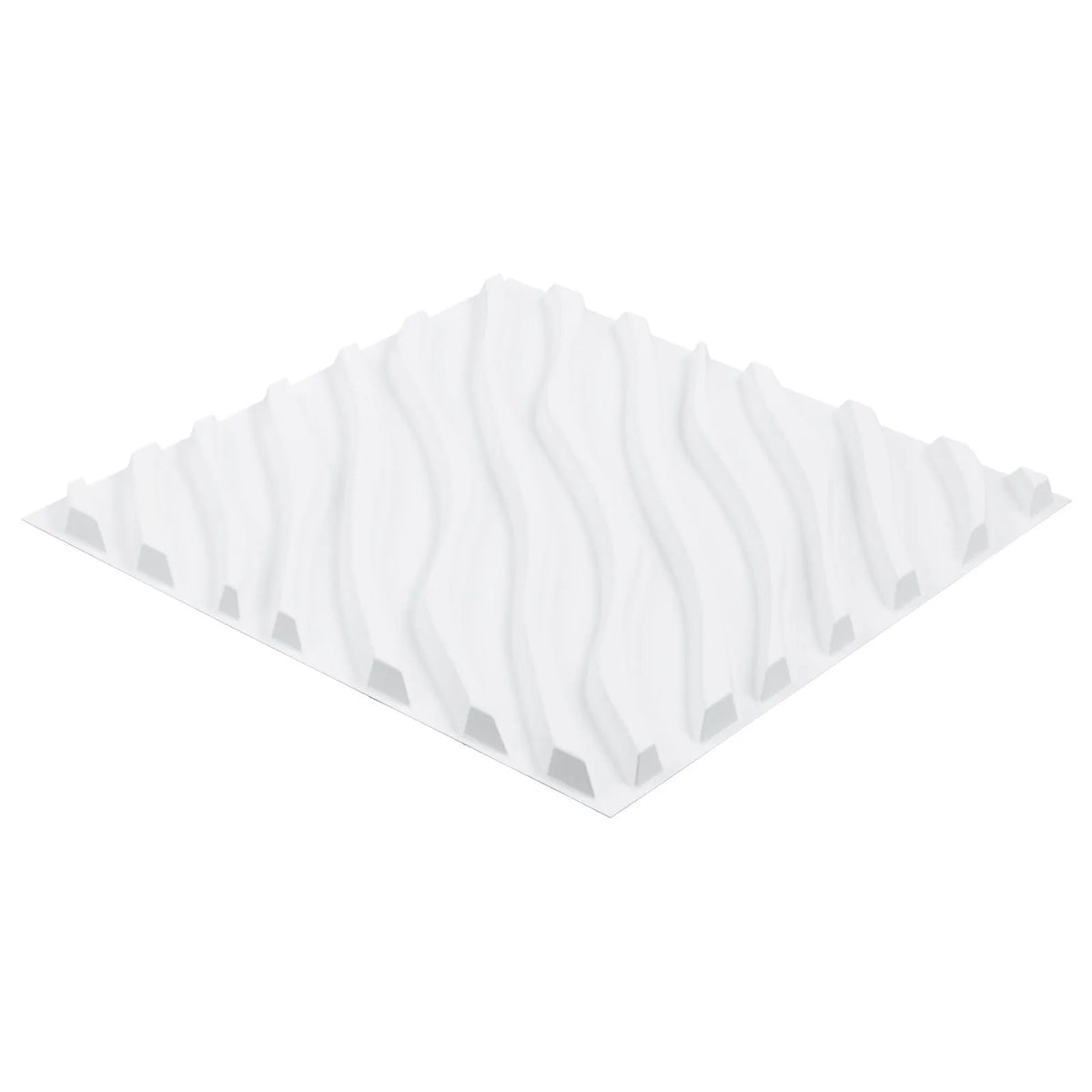 VEVOR 3D Wall Panels, 12 Pieces, PVC Minimalist Wave Design Tiles, 500 × 500 mm, Total Coverage 3.0 m², Accent Wall Décor for Interior Ceilings, Bedroom, Living Room and Game Room, Matte White